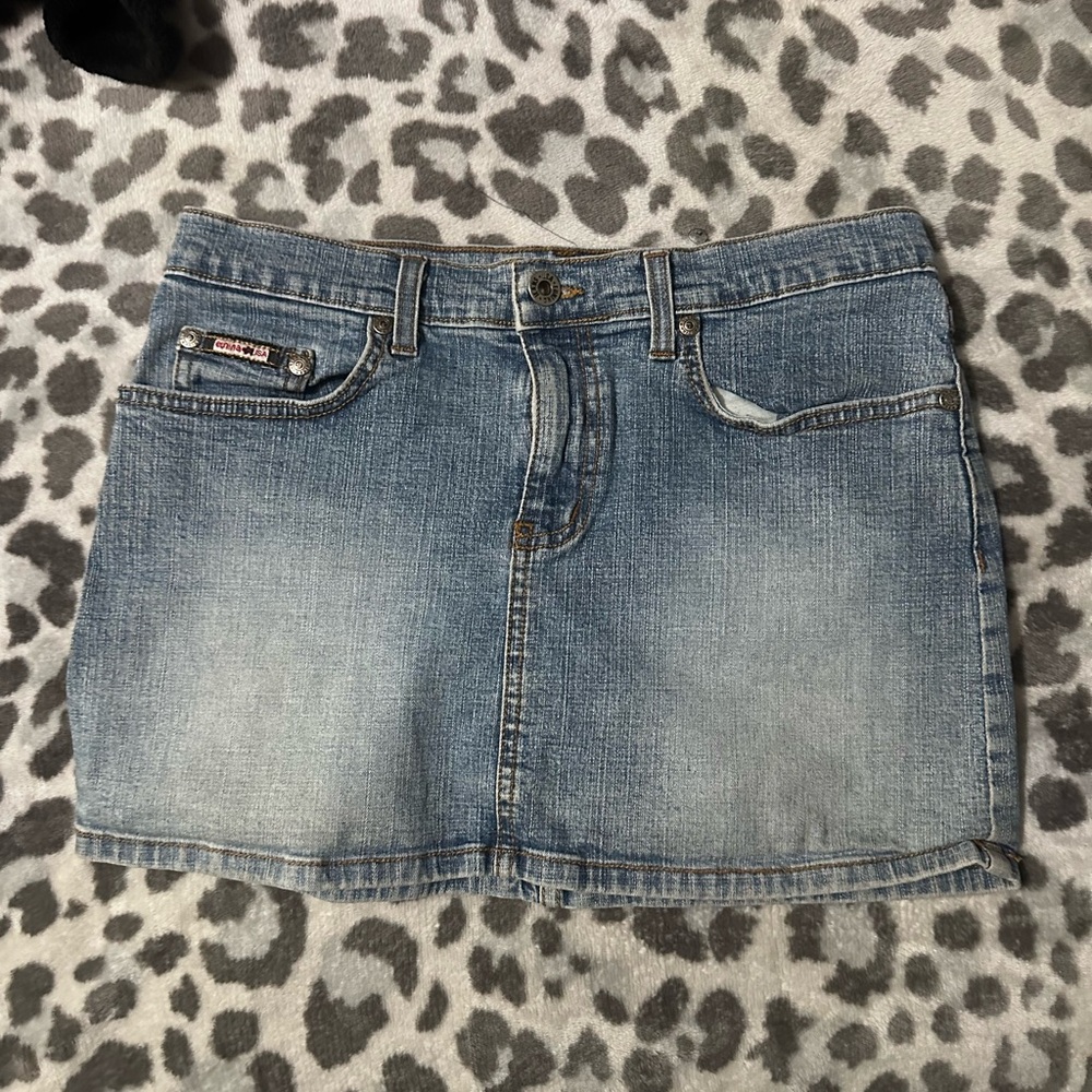 mini denim skirt